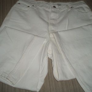 Levi's 550 Relaxed Fit Tapered Leg White Jeans 16